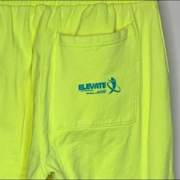 🔥🔥CLUB FANTASY NEON YELLOW STARLIGHT SWEATPANTS RAVE STREETWEAR XS NWT🔥🔥 - Picture 4 of 5